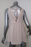 Rebecca Taylor Beaded Tank Top Blush Silk Size 8 Tassel Tie Sleeveless Blouse available at CelebrityOwned.com img_6