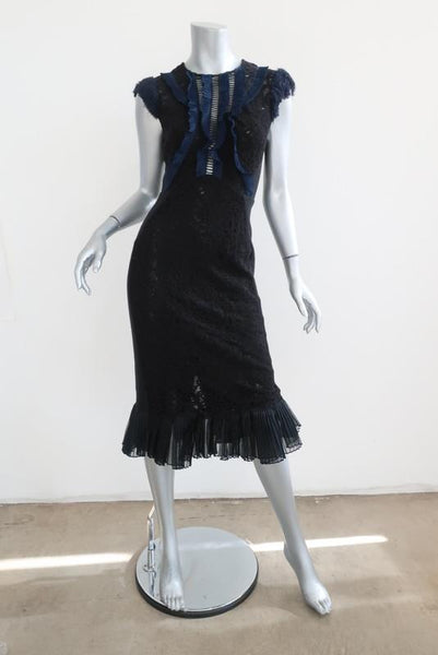 Rebecca taylor black lace outlet dress