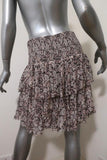 Rebecca Taylor Skirt Cream/Pink Floral Print Smocked Silk Size Medium available at CelebrityOwned.com img_5