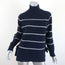 Rebecca Taylor Turtleneck Sweater Navy Striped Size Small Side-Tie Pullover