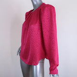 Ronny Kobo Blouse Chiara Pink Leopard Velvet Burnout Top Size Extra Small available at CelebrityOwned.com img_3