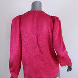 Ronny Kobo Blouse Chiara Pink Leopard Velvet Burnout Top Size Extra Small available at CelebrityOwned.com img_5
