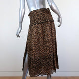 SEA Midi Skirt Lottie Leopard Print Smocked Chiffon Size 6 available at CelebrityOwned.com img_5