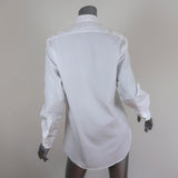 Saint Laurent Concealed Placket Shirt White Cotton Size 38 Long Sleeve Top available at CelebrityOwned.com img_5
