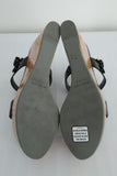 Sergio Rossi Coated Cork Platform Wedge Sandals Black Patent Leather Size 40 available at CelebrityOwned.com img_5
