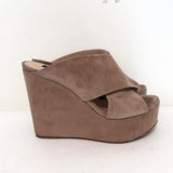Sergio Rossi Platform Wedge Sandals Alma Beige Suede Size 38 Crisscross Heel available at CelebrityOwned.com img_2