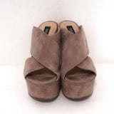 Sergio Rossi Platform Wedge Sandals Alma Beige Suede Size 38 Crisscross Heel available at CelebrityOwned.com img_3