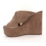 Sergio Rossi Platform Wedge Sandals Alma Beige Suede Size 38 Crisscross Heel available at CelebrityOwned.com img_6
