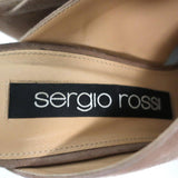 Sergio Rossi Platform Wedge Sandals Alma Beige Suede Size 38 Crisscross Heel available at CelebrityOwned.com img_9