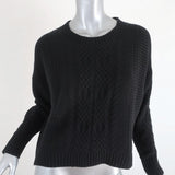 Skull Cashmere Sweater Black Ribbed & Cable Knit Wool-Cashmere Size Small available at CelebrityOwned.com img_1