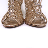 Sophia Webster Delphine Lace-Up Sandals Rose Gold Metallic Leather Size 36.5 available at CelebrityOwned.com img_4