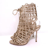 Sophia Webster Delphine Lace-Up Sandals Rose Gold Metallic Leather Size 36.5 available at CelebrityOwned.com img_5