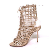 Sophia Webster Delphine Lace-Up Sandals Rose Gold Metallic Leather Size 36.5 available at CelebrityOwned.com img_6