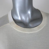 St. John Sweater Ivory Wool-Blend Paneled Knit Size Medium Crewneck Pullover available at CelebrityOwned.com img_2