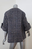 Stella Jean Tweed Jacket Beige/Navy Houndstooth Plaid Size 42 Short Sleeve available at CelebrityOwned.com img_6