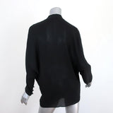 Stella McCartney Tie-Neck Tunic Black Draped Silk Size 42 Long Sleeve Blouse available at CelebrityOwned.com img_5