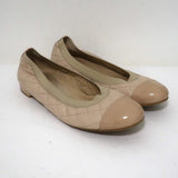 Stuart Weitzman Quiltable Cap Toe Ballet Flats Beige Quilted Leather Size 9 available at CelebrityOwned.com img_1