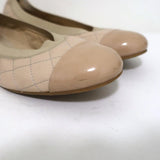 Stuart Weitzman Quiltable Cap Toe Ballet Flats Beige Quilted Leather Size 9 available at CelebrityOwned.com img_2