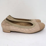 Stuart Weitzman Quiltable Cap Toe Ballet Flats Beige Quilted Leather Size 9 available at CelebrityOwned.com img_3