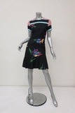 Suno Dress Black Floral & Striped Print Twill Size 2 Short Sleeve Fit & Flare available at CelebrityOwned.com img_2