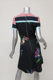 Suno Dress Black Floral & Striped Print Twill Size 2 Short Sleeve Fit & Flare available at CelebrityOwned.com img_5