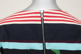 Suno Dress Black Floral & Striped Print Twill Size 2 Short Sleeve Fit & Flare available at CelebrityOwned.com img_6