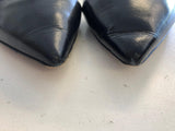 Tamara Mellon Darling Flat Black Leather & PVC Size US 7.5 d'Orsay Pointed Toe available at CelebrityOwned.com img_3