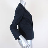 Theory Blazer Current Indigo Stretch Denim Size 4 One-Button Jacket available at CelebrityOwned.com img_3
