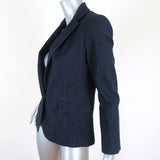 Theory Blazer Current Indigo Stretch Denim Size 4 One-Button Jacket available at CelebrityOwned.com img_4