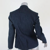 Theory Blazer Current Indigo Stretch Denim Size 4 One-Button Jacket available at CelebrityOwned.com img_5