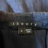 Theory Blazer Current Indigo Stretch Denim Size 4 One-Button Jacket available at CelebrityOwned.com img_6