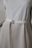 Theory Dress Afala White Eyelet Embroidered Cotton Size 6 Belted A-Line available at CelebrityOwned.com img_3