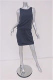 Theory Dress Dark Blue Stretch Jersey Size Medium Sleeveless Blouson Mini available at CelebrityOwned.com img_1