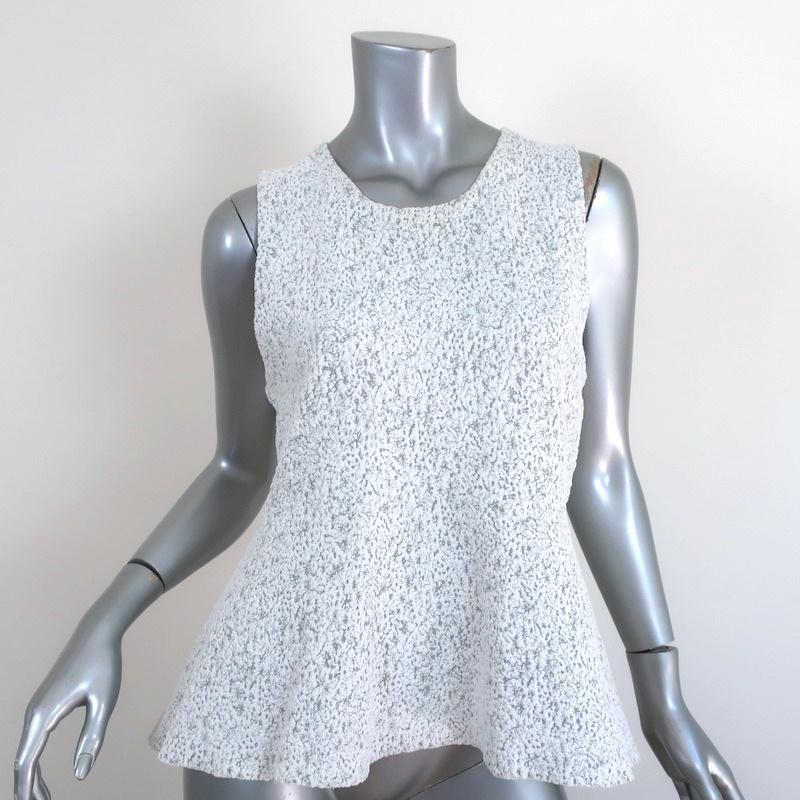 Theory Peplum Top Colisha Lustrate Cream/Gray Size Large Sleeveless Tank available at CelebrityOwned.com img_1