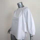 Tibi Cape Sleeve Top White Cotton Poplin Size 4 Crewneck Blouse NEW-img_[image_position} from CelebrityOwned.com