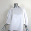 Tibi Cape Sleeve Top White Cotton Poplin Size 4 Crewneck Blouse NEW