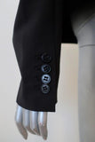 Tibi Cropped Scarf Blazer Black Tropical Wool Size 6 Open Front Jacket available at CelebrityOwned.com img_6