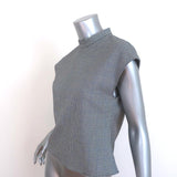 Tibi Mock Neck Top Hudson White/Gray Houndstooth Check Size Extra Small available at CelebrityOwned.com img_3