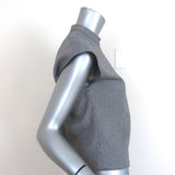 Tibi Mock Neck Top Hudson White/Gray Houndstooth Check Size Extra Small available at CelebrityOwned.com img_4