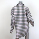 Tibi Tie-Neck Shirt Kingston Plaid Size Medium Zip-Back Long Sleeve Top NEW available at CelebrityOwned.com img_5