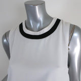 Timo Weiland Peplum Top White Pleated Georgette Size 6 Sleeveless Blouse available at CelebrityOwned.com img_2