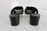 Tod's Crisscross Slide Sandals Black Leather Size 40 Mid-Heel Mules available at CelebrityOwned.com img_6