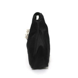 Tod's Evening Bag Black Crystal-Embellished Satin Mini Clutch available at CelebrityOwned.com img_6