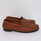 Tod's Penny Loafers Brown Grained Leather Size 9 Slip-On Flats available at CelebrityOwned.com img_3