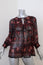 Ulla Johnson Blouse Bea Black/Red Floral Print Silk Size 0 Peasant Top
