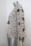 Ulla Johnson Blouse Lida White Embroidered Floral Print Silk Size 0 Peasant Top available at CelebrityOwned.com img_6