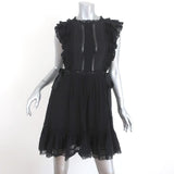 Ulla Johnson Dress Henriette Black Lace-Trim Cotton Size 0 Side-Tie Mini available at CelebrityOwned.com img_1