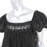 Ulla Johnson Top Ariel Black Embroidered Cotton-Linen Size 6 Cap Sleeve NEW available at CelebrityOwned.com img_3