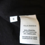 Ulla Johnson Top Ariel Black Embroidered Cotton-Linen Size 6 Cap Sleeve NEW available at CelebrityOwned.com img_7