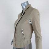 VEDA Boss Suede Jacket Light Beige Size Petite available at CelebrityOwned.com img_4